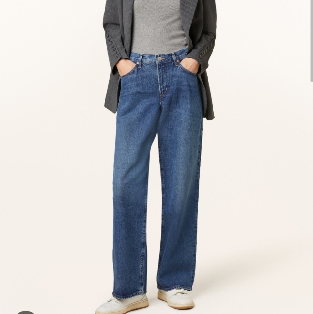 Agolde Fusion Classic Blue Organic Cotton Women's Relaxed Fit Jeans Sz 33